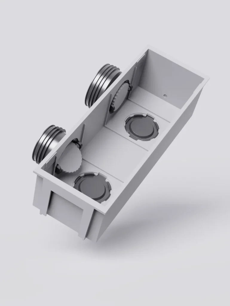 Composable Collector in plastic made by 6 components